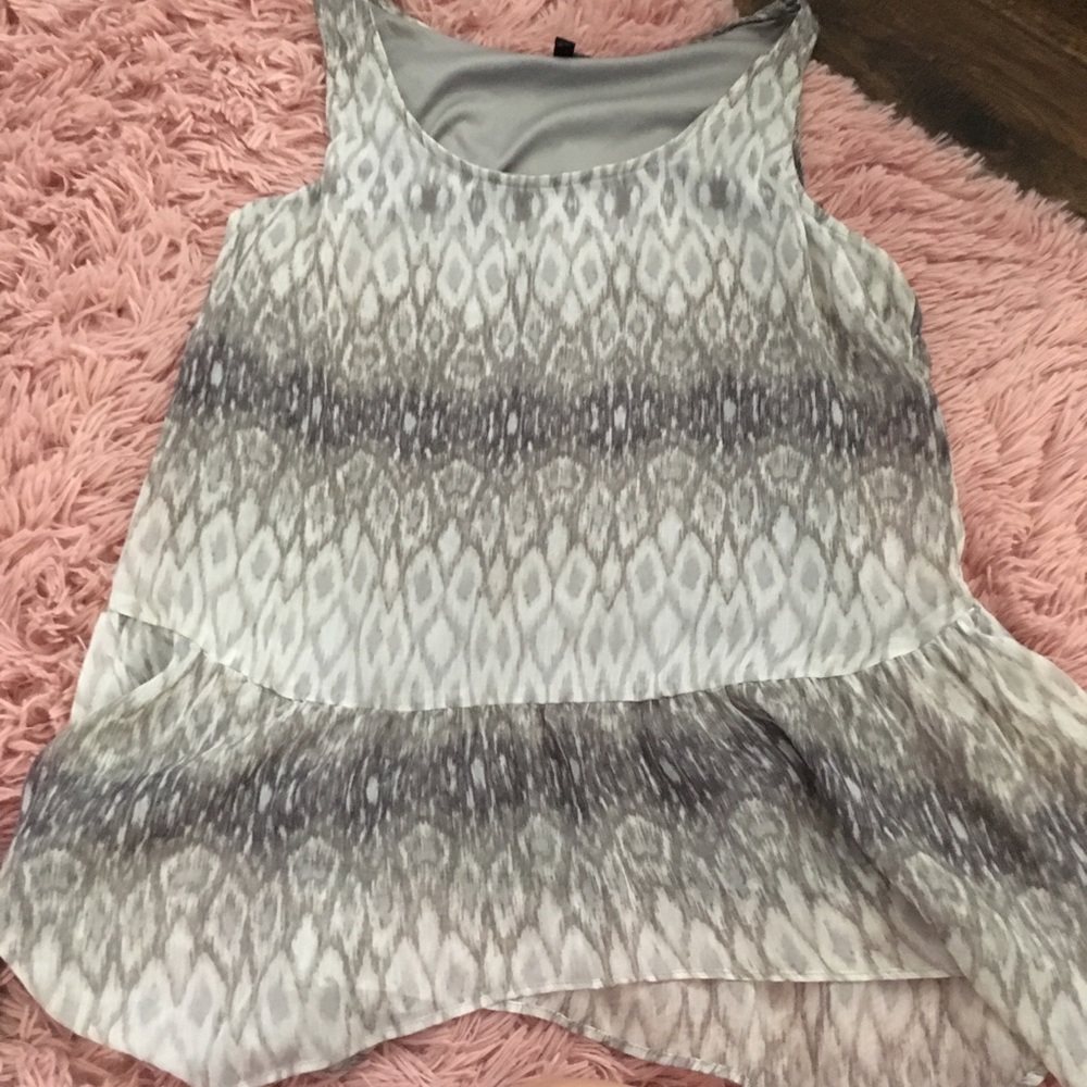 Gray sheer tank top